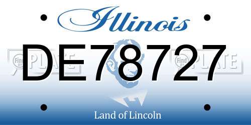 DE78727 Illinois License Plate