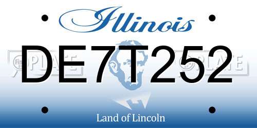 DE7T252 Illinois License Plate