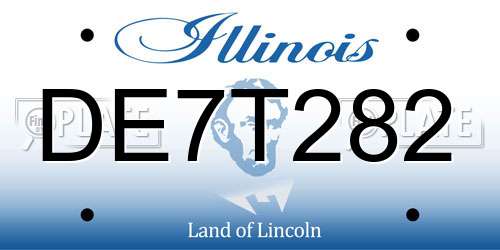 DE7T282 Illinois License Plate