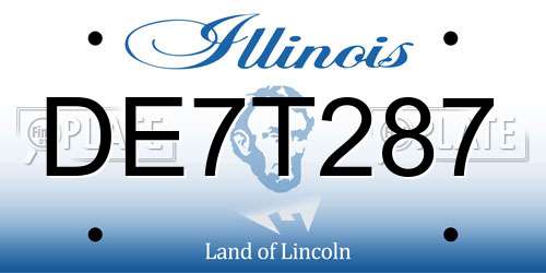 DE7T287 Illinois License Plate