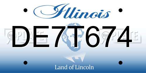 DE7T674 Illinois License Plate