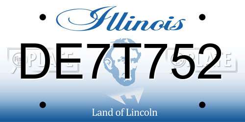 DE7T752 Illinois License Plate