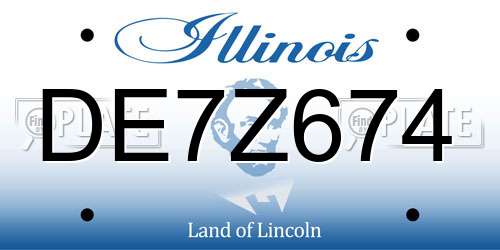 DE7Z674 Illinois License Plate
