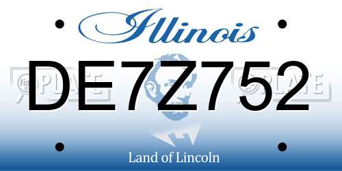 DE7Z752 Illinois License Plate