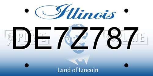 DE7Z787 Illinois License Plate