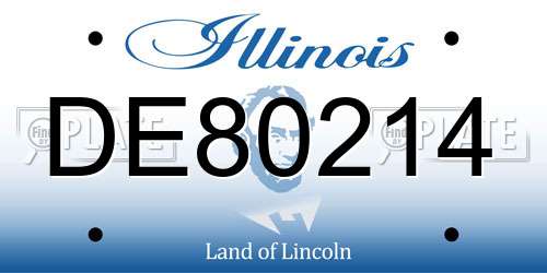 DE80214 Illinois License Plate