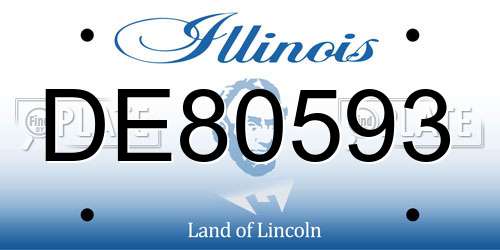 DE80593 Illinois License Plate