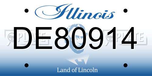 DE80914 Illinois License Plate