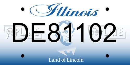 DE81102 Illinois License Plate