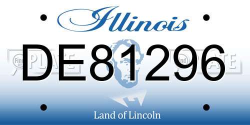 DE81296 Illinois License Plate