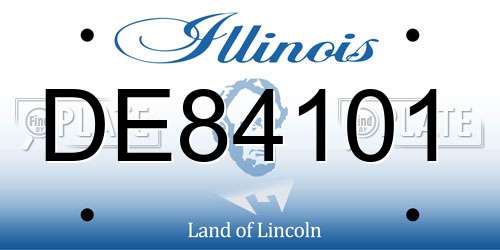 DE84101 Illinois License Plate