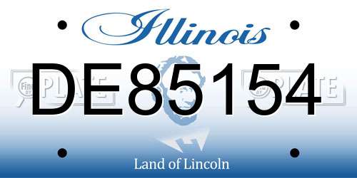 DE85154 Illinois License Plate