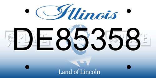DE85358 Illinois License Plate