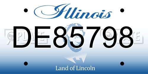 DE85798 Illinois License Plate