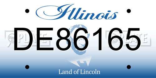 DE86165 Illinois License Plate