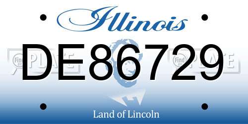 DE86729 Illinois License Plate