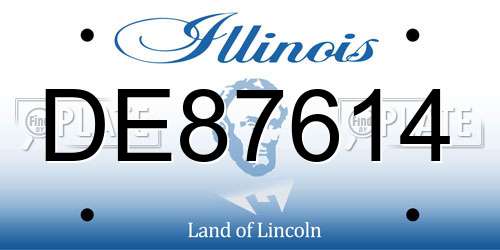 DE87614 Illinois License Plate