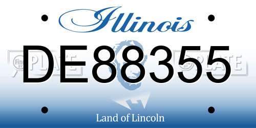 DE88355 Illinois License Plate