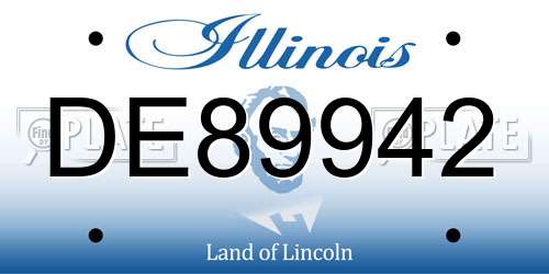 DE89942 Illinois License Plate