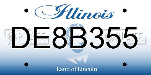 DE8B355 Illinois License Plate