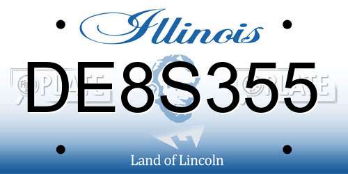 DE8S355 Illinois License Plate