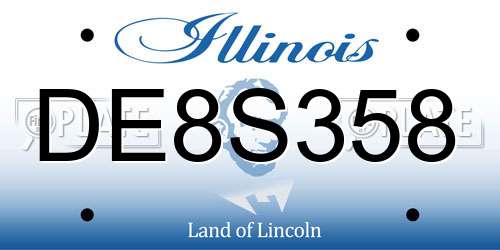 DE8S358 Illinois License Plate