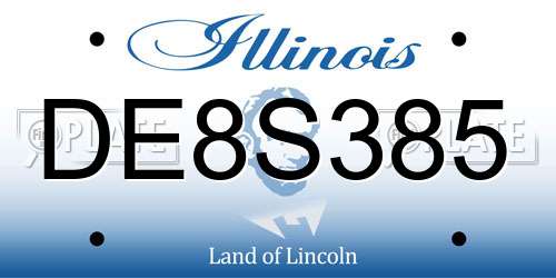 DE8S385 Illinois License Plate
