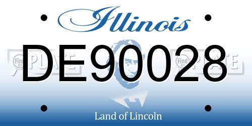 DE90028 Illinois License Plate