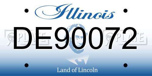 DE90072 Illinois License Plate