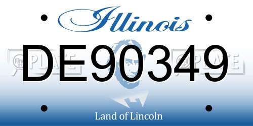 DE90349 Illinois License Plate