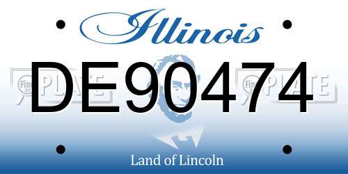 DE90474 Illinois License Plate