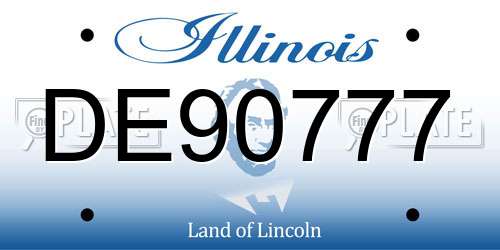 DE90777 Illinois License Plate
