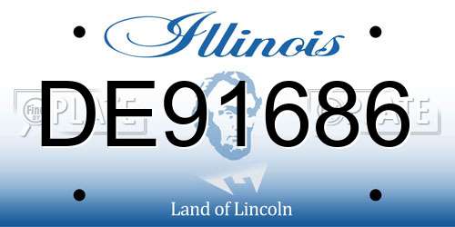 DE91686 Illinois License Plate
