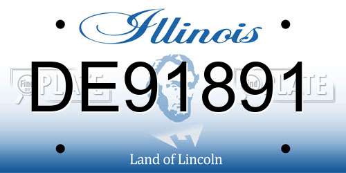 DE91891 Illinois License Plate