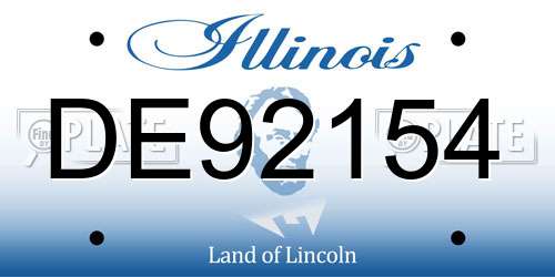 DE92154 Illinois License Plate