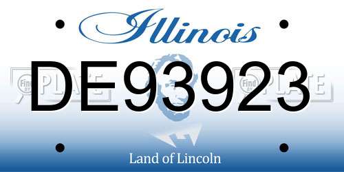 DE93923 Illinois License Plate