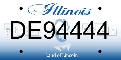 DE94444 Illinois License Plate