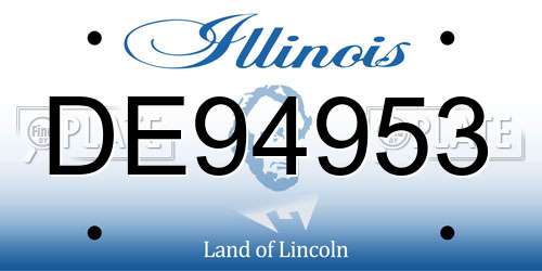 DE94953 Illinois License Plate
