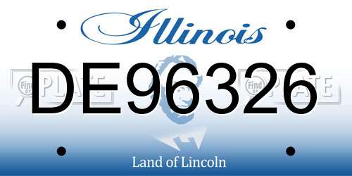 DE96326 Illinois License Plate