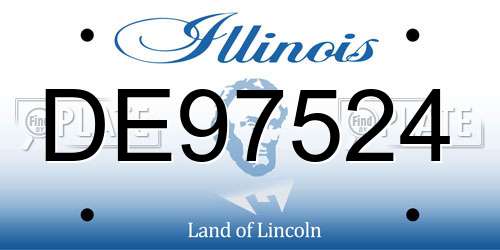 DE97524 Illinois License Plate