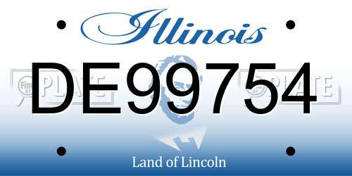 DE99754 Illinois License Plate