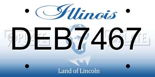 DEB7467 Illinois License Plate