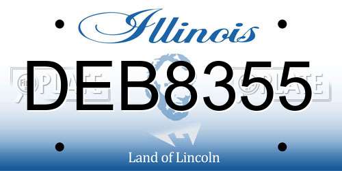 DEB8355 Illinois License Plate