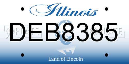 DEB8385 Illinois License Plate