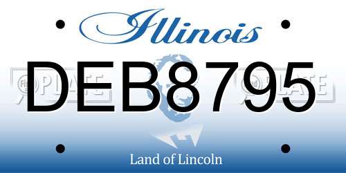 DEB8795 Illinois License Plate