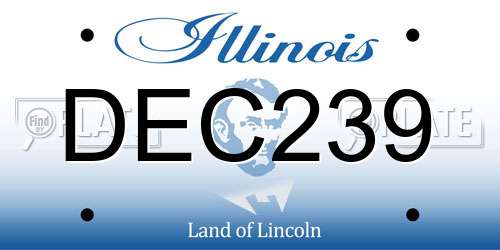 DEC239 Illinois License Plate