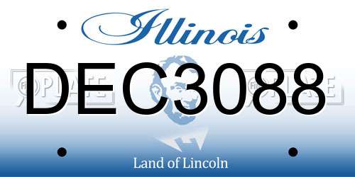 DEC3088 Illinois License Plate