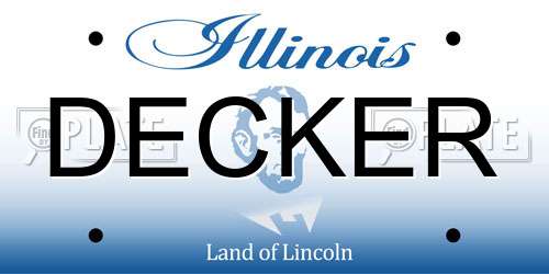 DECKER Illinois License Plate