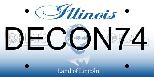 DECON74 Illinois License Plate