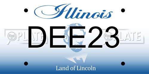 DEE23 Illinois License Plate